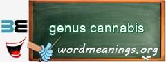 WordMeaning blackboard for genus cannabis